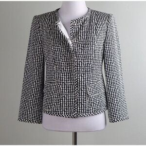 ARMANI COLLEZIONI Le Giorgio $895 Italy Geo Print Cotton Silk Jacket Top Size 12